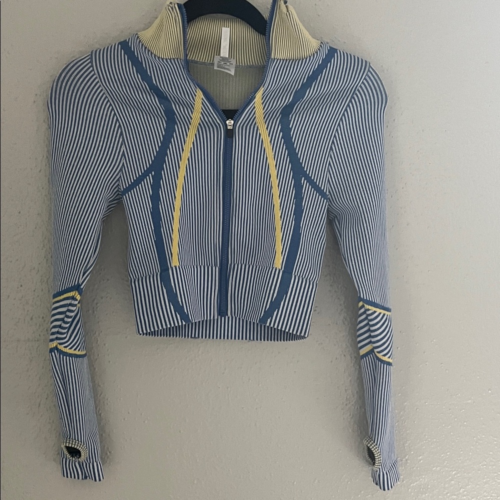 New Mix Blue and Yellow Striped Women's Sweater